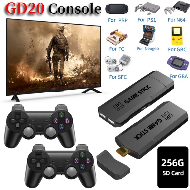 Vara de videogame para PS1 N64, controlador sem fio, console X2,  Emuelec4.3, CPU Aigame 905M, 4K HD, jogos retro, jogos 70K, M8 GD20 -  AliExpress